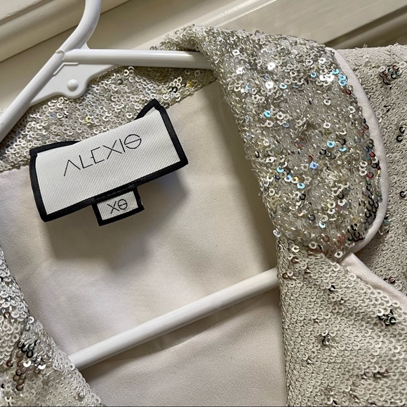 Alexis XS sequin jacket with satin trim - Picture 3 of 4